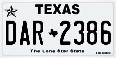 TX license plate DAR2386