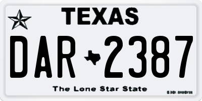TX license plate DAR2387