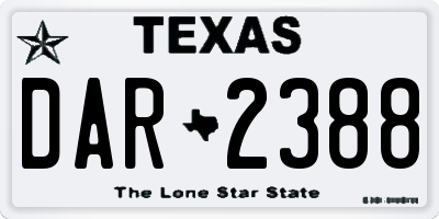 TX license plate DAR2388