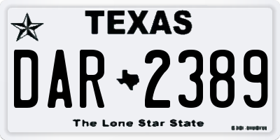 TX license plate DAR2389