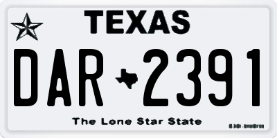 TX license plate DAR2391