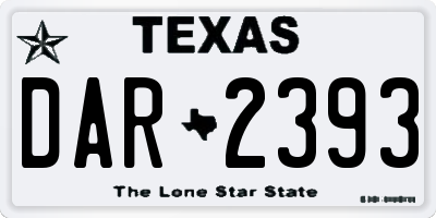 TX license plate DAR2393