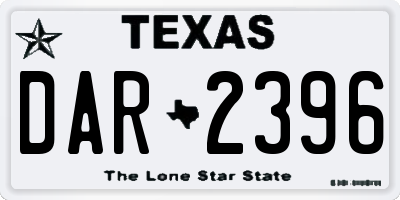 TX license plate DAR2396