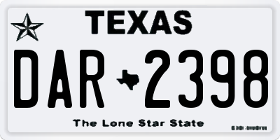 TX license plate DAR2398