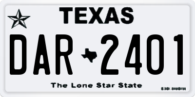 TX license plate DAR2401