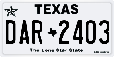 TX license plate DAR2403