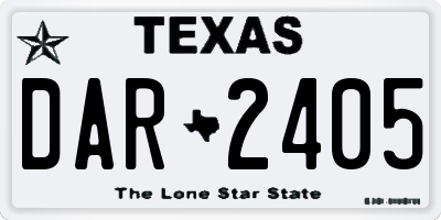 TX license plate DAR2405