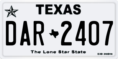TX license plate DAR2407