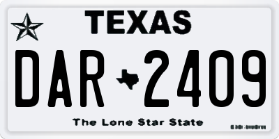 TX license plate DAR2409