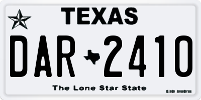 TX license plate DAR2410