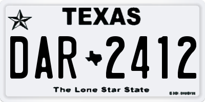 TX license plate DAR2412