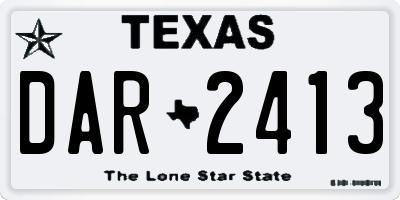 TX license plate DAR2413
