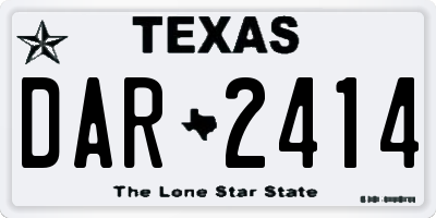 TX license plate DAR2414