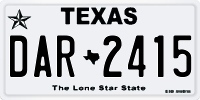 TX license plate DAR2415
