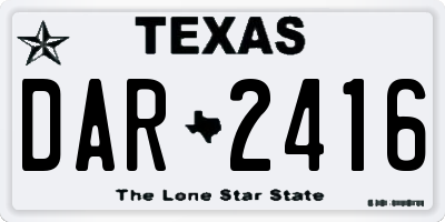 TX license plate DAR2416