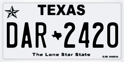 TX license plate DAR2420