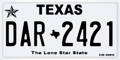 TX license plate DAR2421