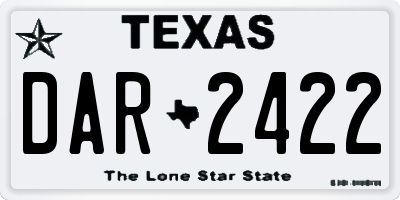 TX license plate DAR2422