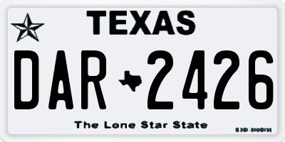 TX license plate DAR2426