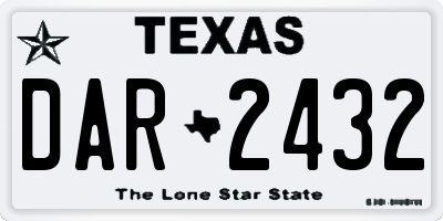 TX license plate DAR2432