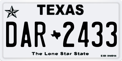 TX license plate DAR2433
