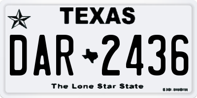 TX license plate DAR2436