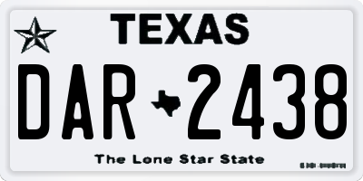 TX license plate DAR2438