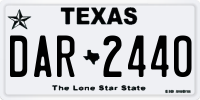 TX license plate DAR2440