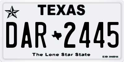 TX license plate DAR2445