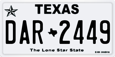 TX license plate DAR2449