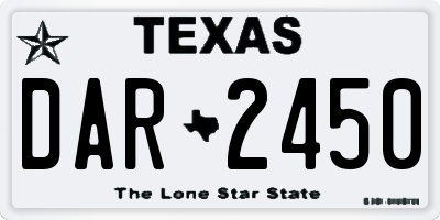 TX license plate DAR2450