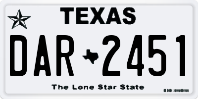 TX license plate DAR2451