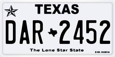 TX license plate DAR2452