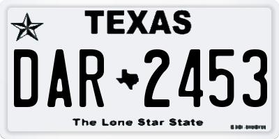 TX license plate DAR2453