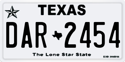 TX license plate DAR2454