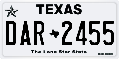 TX license plate DAR2455