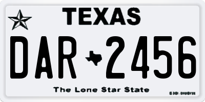 TX license plate DAR2456