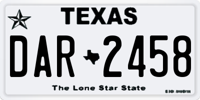 TX license plate DAR2458