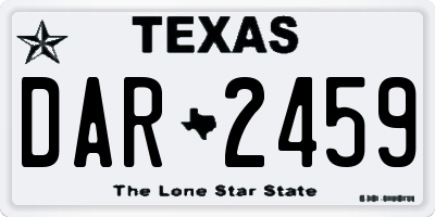 TX license plate DAR2459