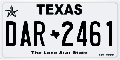 TX license plate DAR2461