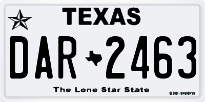 TX license plate DAR2463
