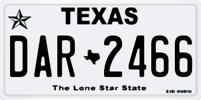 TX license plate DAR2466