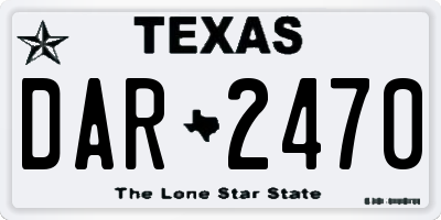 TX license plate DAR2470