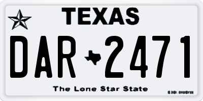 TX license plate DAR2471