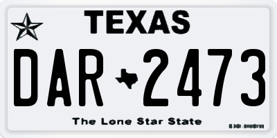 TX license plate DAR2473
