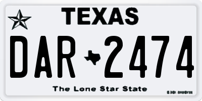 TX license plate DAR2474