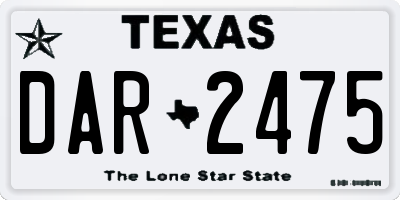 TX license plate DAR2475