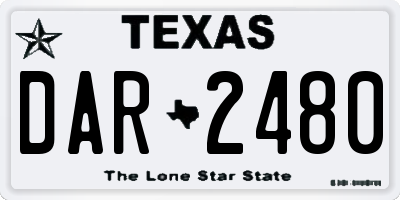TX license plate DAR2480