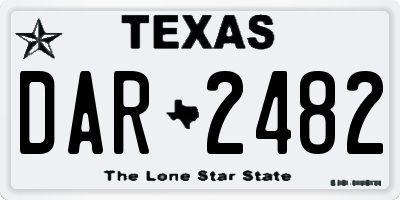 TX license plate DAR2482