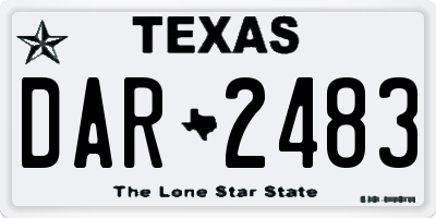 TX license plate DAR2483